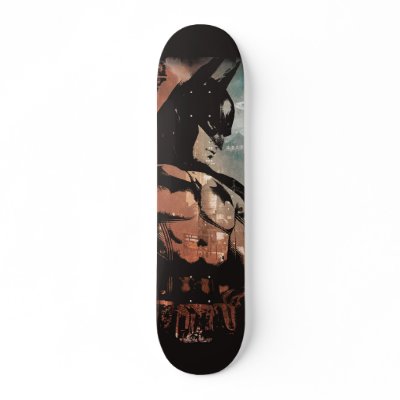Arkham City Batman mixed media Skate Board Decks by batman