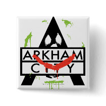 Arkham City Icon w/ Joker marks 2 Pinback Button