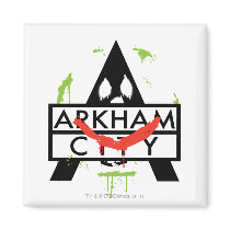 Arkham City Icon w/ Joker marks 2 Fridge Magnets