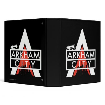 Arkham City Logo White 3 Ring Binder by batman