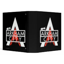 Arkham City Logo White 3 Ring Binder