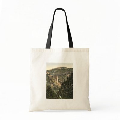 Arlberg Railway, Trisanna Viaduct and Castle Weisb Canvas Bag by photochrom