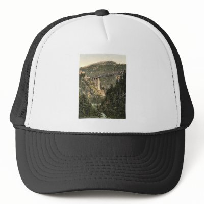 Arlberg Railway, Trisanna Viaduct and Castle Weisb Trucker Hats by photochrom