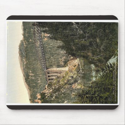 Arlberg Railway, Trisanna Viaduct and Castle Weisb Mousepad by photochrom