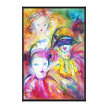 ARLECCHINO PIERO AND COLOMBINA STRETCHED CANVAS PRINT
