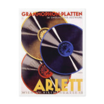 Arlett Grammophon Platten Vintage Ad postcards by vintagegiftmall Arlett Grammophon Platten Vintage Ad postcards