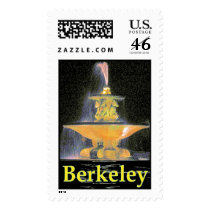 Arlington Fountain at Night, Berkeley Calif Postage Stamp