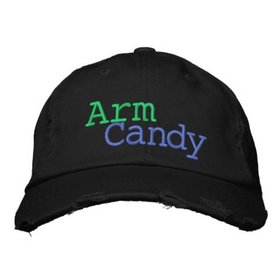 Arm Candy Distressed Basebal Cap for Women or Men? Embroidered Baseball Cap by audrart