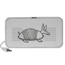 Armadillo art fun cute unique ink line drawing portable speakers