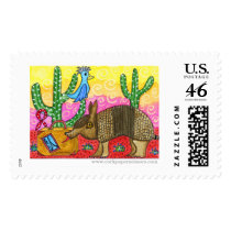 Armadillo at Home Postage Stamp