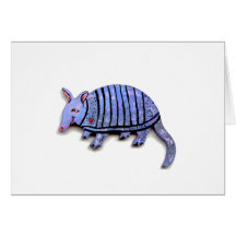 Armadillo card cute happy funky art armadillos