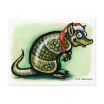 Armadillo Christmas Postcard