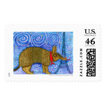 Armadillo in Paris Postage Stamp