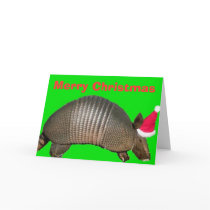 Armadillo Santa, Merry Christmas Greeting Cards