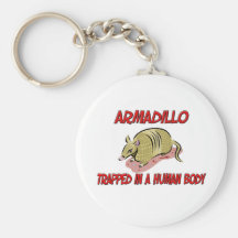 Armadillo trapped in a human body keychains
