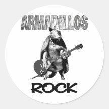 Armadillos Rock Round Sticker