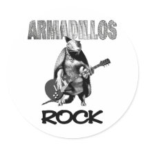 Armadillos Rock Round Sticker