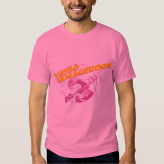 Armageddon video - para hombre rosado 80s remera