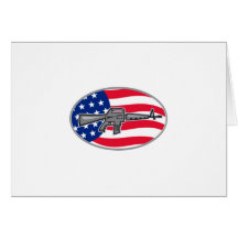 Armalite M-16 Colt AR-15 assault rifle flag Greeting Cards
