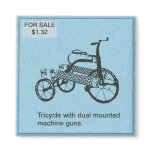 Armed tricycle fridge magnets
