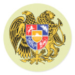 Armenia Coat of Arms detail Round Stickers