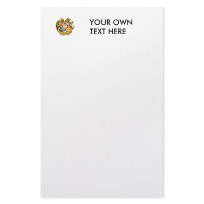 Armenia Coat of Arms Personalized Stationery by flagshirts