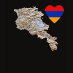 Armenia Flag Heart Map Fitted AA T-Shirt