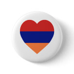 Armenia Flag Heart Pinback Button