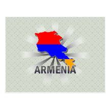 Armenia Flag Map 2.0 Post Card