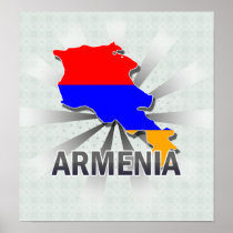 Armenia Flag Map 2.0 Print