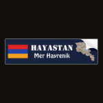 Armenia Flag Map Text Bumper Sticker