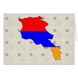 Armenia Flag Map full size Greeting Cards