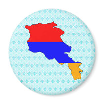 Armenia Flag Map full size Magnets
