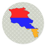 Armenia Flag Map full size Round Sticker