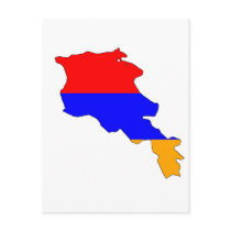 Armenia flag map post cards