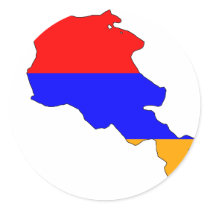 Armenia flag map round stickers