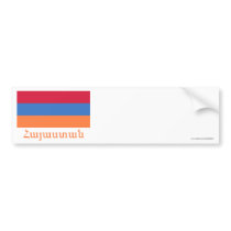 Armenia Flag with Name in Armenian bumper stickers