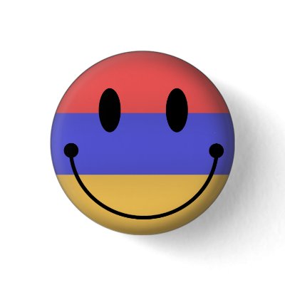 Armenia Smiley Pinback Buttons by WorldButtons