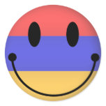 Armenia Smiley Round Stickers