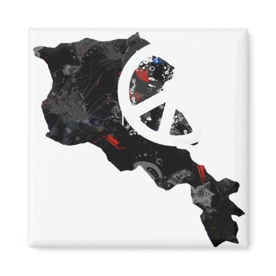 Armenia Trendy Peace Sign with Armenian map Refrigerator Magnets by representmycountry
