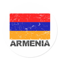 Armenia Vintage Flag Round Sticker