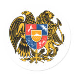 Armenian Coat of Arms Round Sticker