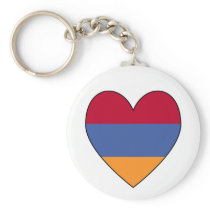 Armenian Flag Heart Keychain