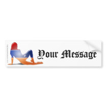 Armenian Girl Silhouette Flag Bumper Sticker