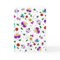 Armenian-inspired Colorful Swirling Flower Pattern Greeting Card