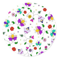 Armenian-inspired Colorful Swirling Flower Pattern Stickers