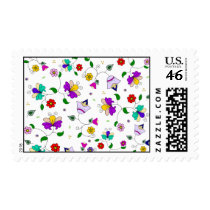 Armenian-inspired Floral Pattern - White Postage Stamps