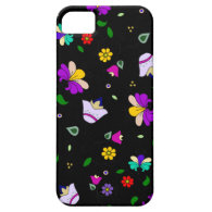 Armenian-inspired Swirling Floral Pattern - Black iPhone 5 Cases