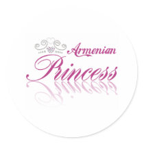 Armenian Princess Round Sticker