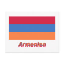 Armenien Flagge mit Namen postcards